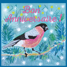Oiseau rose pour un anniversaire enchanteur